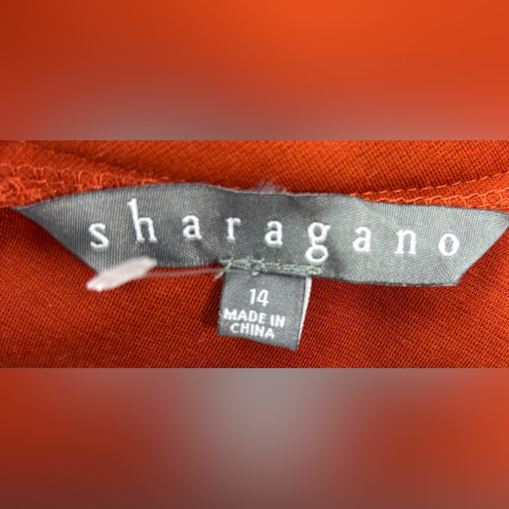 Sharagano 14 Workwesr High Neck Dress with Button Accent NWT in Burnt Orange - Picture 9 of 10